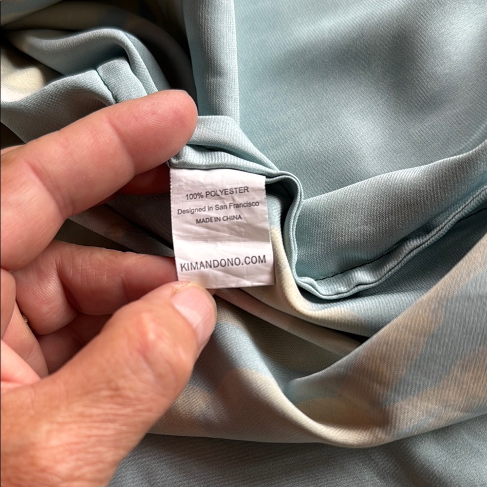 Silk-Feel Teal Floral Kimono Robe - Picture 15 of 16